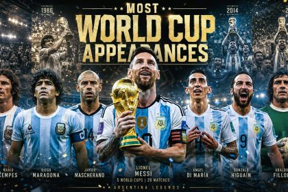 Top 20 Argentine Players with Most World Cup Appearances (1930–2026)