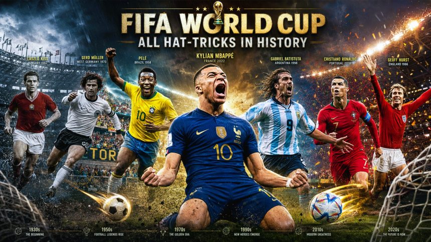 Complete FIFA World Cup Hat-Tricks List (1930–2026)