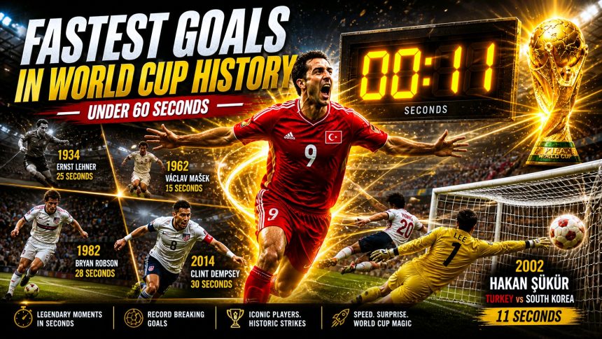 Fastest Goals in FIFA World Cup History – Top 13 Goals Under 60 Seconds
