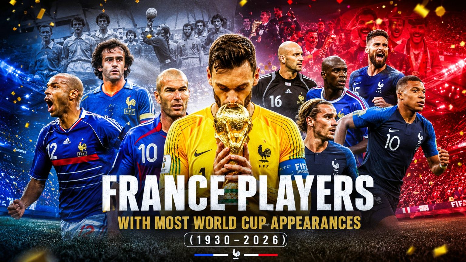 France Players with Most World Cup Appearances (1930–2026)