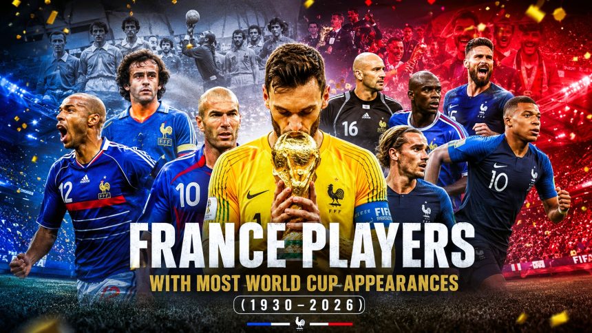 France Players with Most World Cup Appearances (1930–2026)