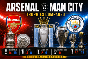 Arsenal vs Manchester City Trophies
