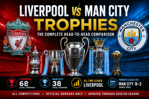 Liverpool vs Manchester City trophies comparison