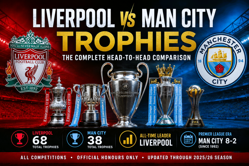 Liverpool vs Manchester City trophies comparison